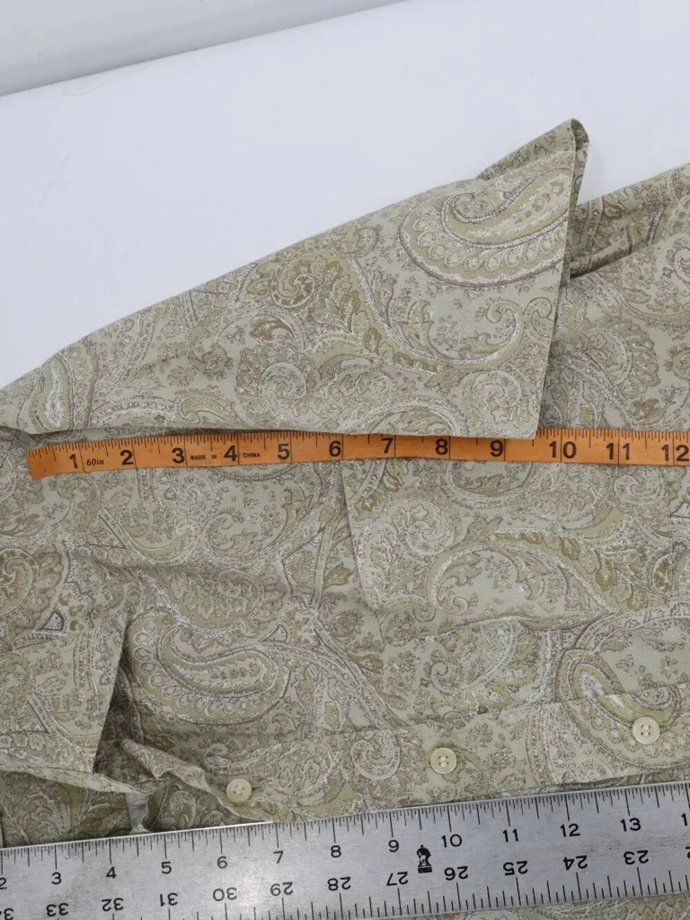 Vintage J Crew Shirt Men Medium AOP Paisley Short Sleeve Cotton Button Up Casual